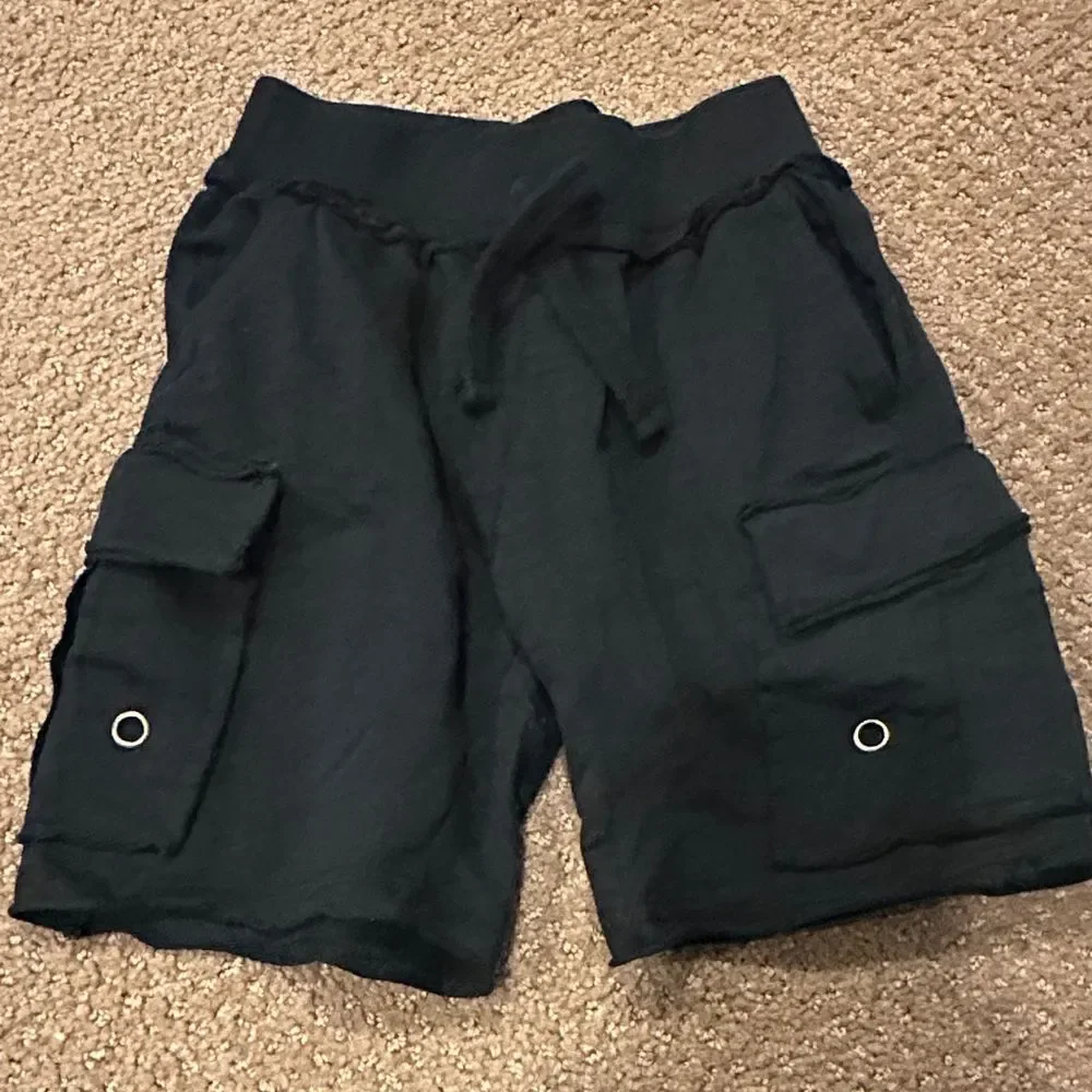 Mish Boys Two Pairs of Raw Hem Cargo Shorts Black and Gray Raw Hem Size 5